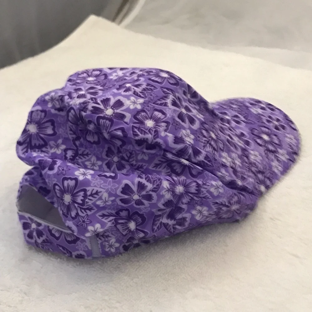 Girl's Adjustable Purple Floral Designer Hat